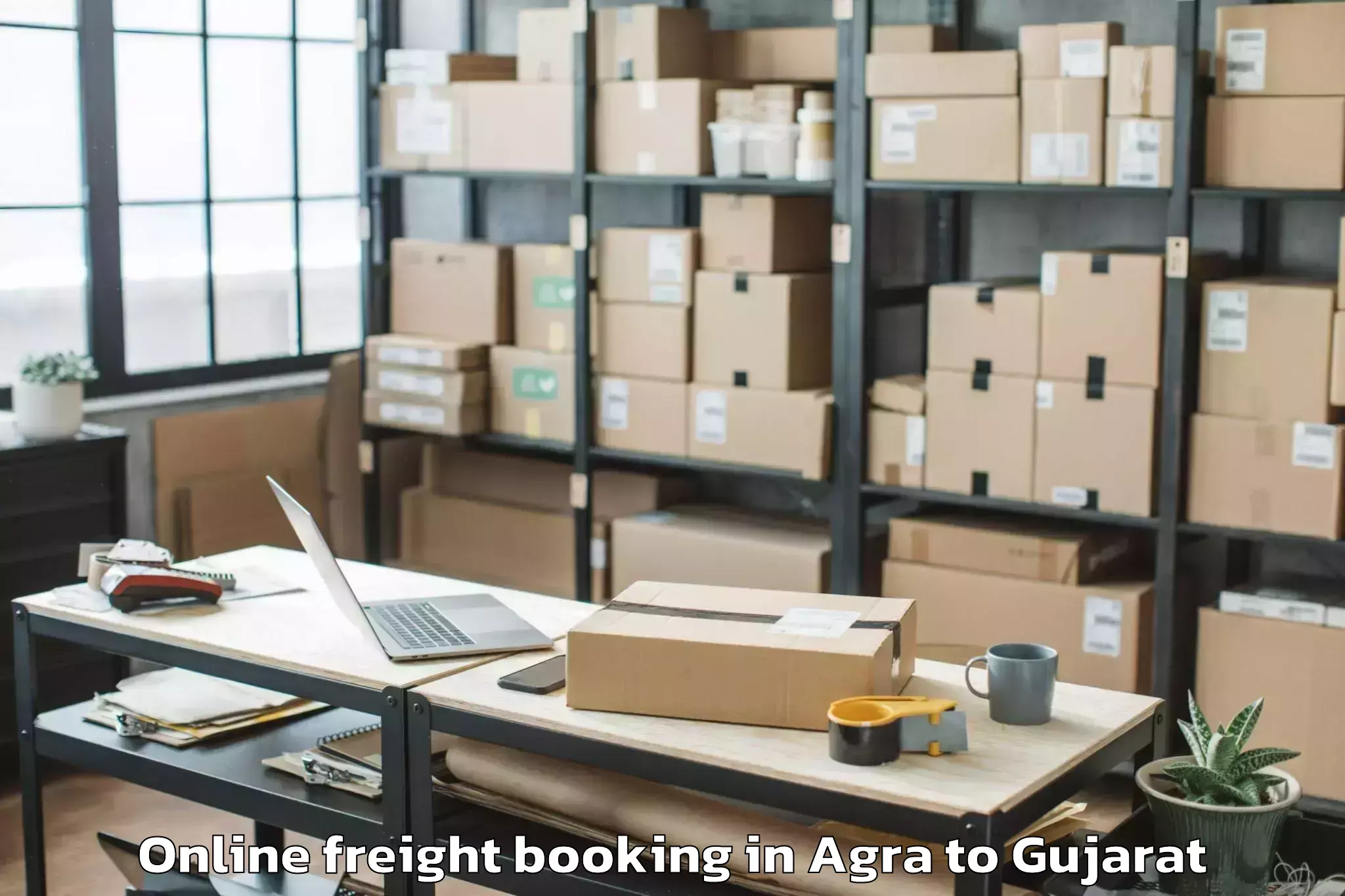 Reliable Agra to Abrama Online Freight Booking